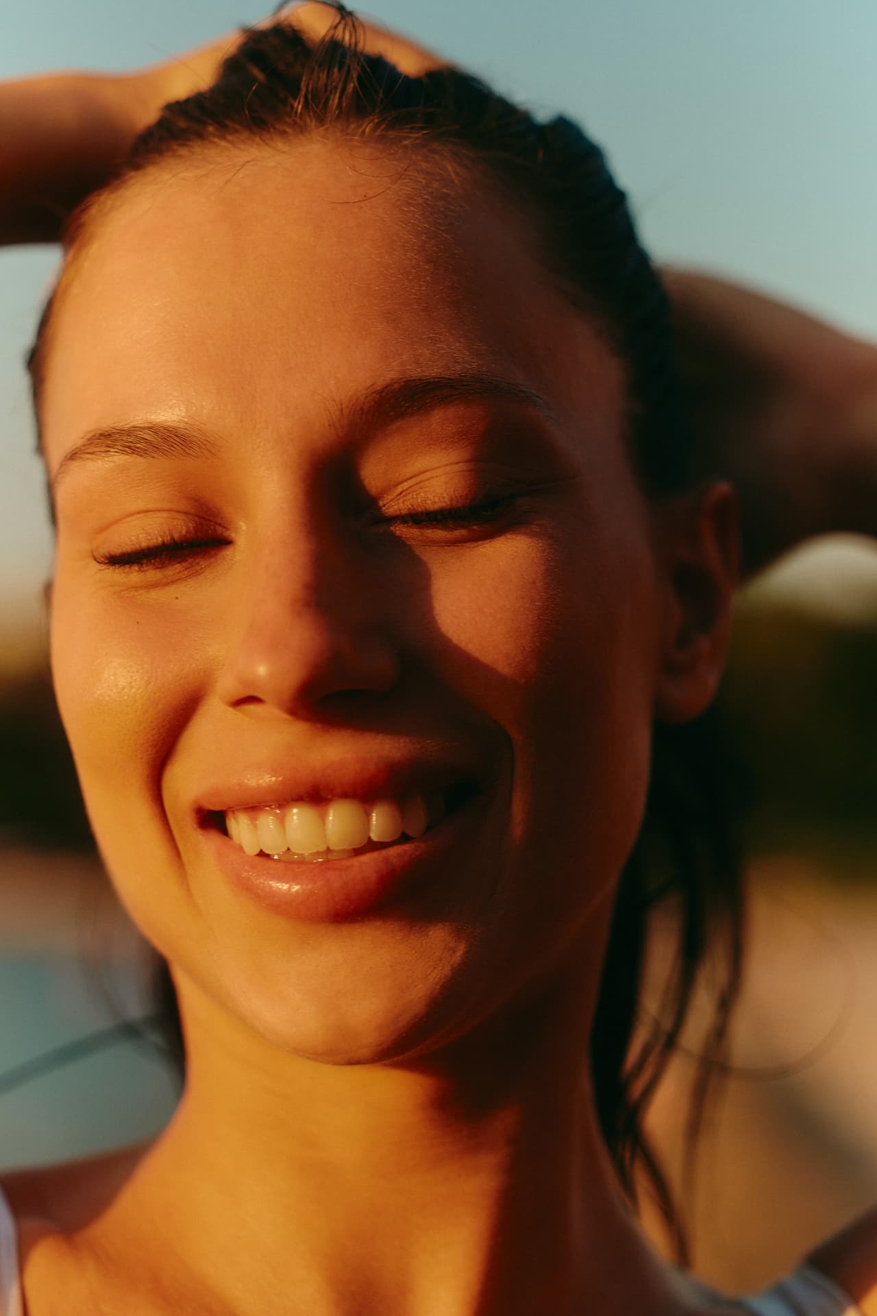 A person at ease in warm evening light